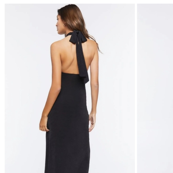 Black Halter Maxi Dress - Picture 3 of 4